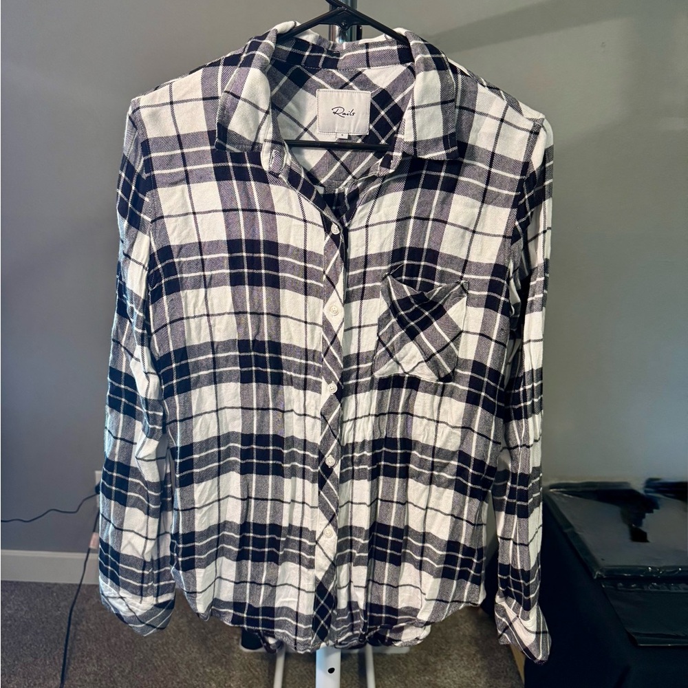 Rails Black and White Plaid Flannel Shirt